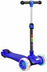 KIDIZ Dreiradscooter X-Pro2 Faltbar PU LED R&auml;der H&ouml;henverstellbar Schwarz Blau