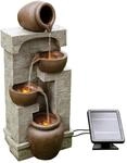 Teamson Home Gartenbrunnen Solarbetrieben 4-stufig 28 Zoll H&ouml;he