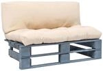 vidaXL Outdoor-Sofa Paletten mit Kissen in Sandfarben Kiefernholz 275287