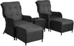 Tectake Aluminium Rattan Sitzgruppe Benissa F&uuml;r 2 Bis 4 Personen Wetterfest und Uv