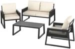 Tectake Aluminium Garten Lounge Set Captive Im Rope Design 7 cm Sitzpolster Dicke