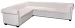 vidaXL Chesterfield-Ecksofa 6-Sitzer Kunstleder Wei&szlig; 243616