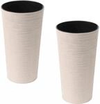 Siena GardenPflanzgef&auml;&szlig; Set 2 teilig Eco Locon Wei&szlig; &Oslash; 25 cm x 46,5 cm