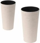 Siena Garden Pflanzgef&auml;&szlig; Set 2 tlg. Eco Locon Wei&szlig; &Oslash; 25 x 46,5 cm, &Oslash; 30 x...