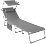 Tectake Sonnenliege Chlo&eacute; Klappbar Stufenlos Verstellbares Sonnendach 161 x 68 x