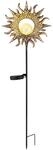 Globo LED Solarleuchte Metall Schwarz Matt Rostfarben Antik 81,5 cm x 24,2 cm