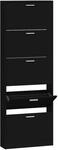 vidaXL Schuhschrank Schwarz 59x17x169 cm Holzwerkstoff 342512