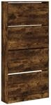 vidaXL Schuhschrank mit 4 Klappen R&auml;uchereiche 80x21x163,5 cm 3214368