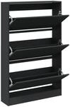 vidaXL Schuhschrank Schwarz 80x21x125,5 cm Holzwerkstoff 839925