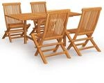 vidaXL 5-tlg Garten-Essgruppe Massivholz Teak Modell 20