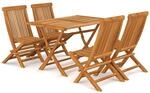 vidaXL 5-tlg Garten-Essgruppe Massivholz Teak Modell 23