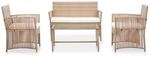 vidaXL 4-tlg Garten-Lounge-Set mit Auflage Poly Rattan Beige