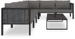vidaXL 7-tlg Garten-Lounge-Set mit Auflagen Poly Rattan Anthrazit Modell 1