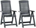 vidaXL Verstellbare Gartenst&uuml;hle 2 Stk Kunststoff Anthrazit 48768