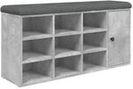 vidaXL Schuhbank Betongrau 102x32x50 cm Holzwerkstoff 835092