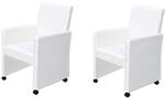 vidaXL Esszimmerst&uuml;hle 2 Stk Wei&szlig; Kunstleder 60347