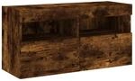 vidaXL TV-Wandschrank mit LED-Leuchten R&auml;uchereiche 80x30x40 cm 837205