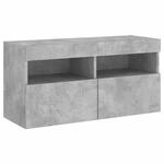 vidaXL TV-Wandschrank mit LED-Leuchten Betongrau 80x30x40 cm 837203