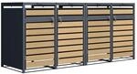 Axi M&uuml;lltonnenbox Lucas Metall 4 x 240, Anthrazit/Holzoptik