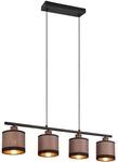 Reality Pendelleuchte Davos 4-flammig Schwarz Matt 75 cm x 12 cm