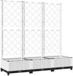 vidaXL Pflanzk&uuml;bel mit Rankgitter Wei&szlig; 120x40x121,5 cm PP 1624215