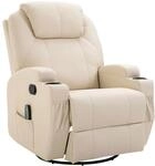 HOMCOM Massagesessel Elektrisch 5 Massage-Modi Cremewei&szlig; 84 x 92 x 109 cm