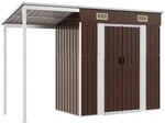 vidaXL Gartenhaus mit Schleppdach Braun 277x110,5x181 cm Stahl 1845023