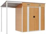 vidaXL Gartenhaus mit Schleppdach Hellbraun 277x110,5x181 cm Stahl 1843684