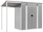 vidaXL Gartenhaus mit Schleppdach Hellgrau 277x110,5x181 cm Stahl 1843655