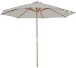 Outsunny Sonnenschirm Bambus Polyester Pappelholz Grau &Oslash;300 x H250 cm