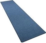 Snapstyle Feinschlingen Velour L&auml;ufer Teppich Strong Dunkelblau 100x300cm