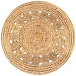 vidaXL Teppich Flechtmuster Jute 90 cm Rund 245342