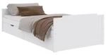 vidaXL Massivholzbett mit Schubladen Wei&szlig; Kiefer 90x200 cm1115425