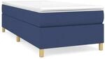 vidaXL Boxspringbett Blau 80x200 cm Stoff1347689