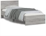 vidaXL Bettgestell mit Kopfteil Grau Sonoma 90x200 cm Holzwerkstoff Modell 11938560