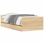 vidaXL Bettgestell mit Schubladen Sonoma-Eiche 100x200 cm 3207366