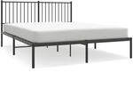 vidaXL Bettgestell mit Kopfteil Metall Schwarz 160x200 cm 350867