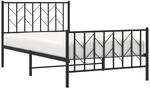 vidaXL Bettgestell mit Kopf- und Fu&szlig;teil Metall Schwarz 100x190 cm 374449