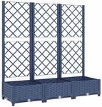 vidaXL Pflanzk&uuml;bel mit Spalier Blaugrau 120x40x121,5 cm PP 318252