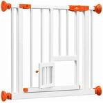 KIDIZ Absperrgitter Zum Klemmen mit Katzenklappe 81 Bis 87 cm Orange