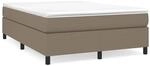 vidaXL Boxspringbett Taupe 140x190 cm Stoff1347677