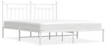 vidaXL Bettgestell mit Kopfteil Metall Wei&szlig; 180x200 cm Modell 51846444