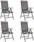 vidaXL Gartenst&uuml;hle Klappbar 4 Stk Aluminium und Textilene Schwarz 41733