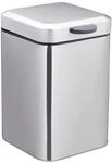 Relaxdays Kosmetikeimer Edelstahl Silber Schwarz Wandmontage Absenkautomatik 3 L 24,5
