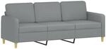 vidaXL 3-Sitzer-Sofa Hellgrau 180 cm Stoff 359486