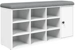 vidaXL Schuhbank Wei&szlig; 102x32x50 cm Holzwerkstoff 835089