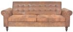 vidaXL Schlafsofa mit Armlehnen Kunstleder braun