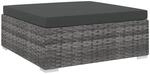 vidaXL Modular-Fu&szlig;hocker 1 Stk + Auflagen Poly Rattan Grau 46803