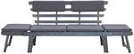 vidaXL Gartenbank mit Auflagen 2-in-1 190 cm Grau Massivholz Akazie