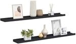 vidaXL Bilderleisten 2 Stk Schwarz 80x9x3 cm MDF 323933